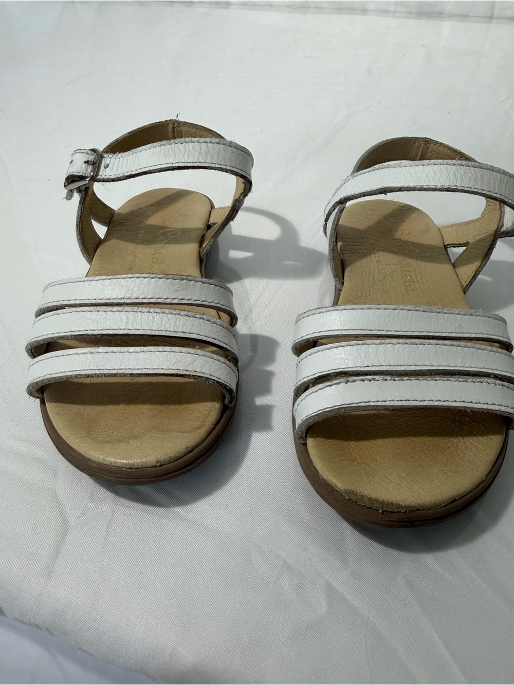 La Coqueta Sienna White Nappa Leather Sandals Girls Size 26 EU / US 9.5 - Picture 12 of 15